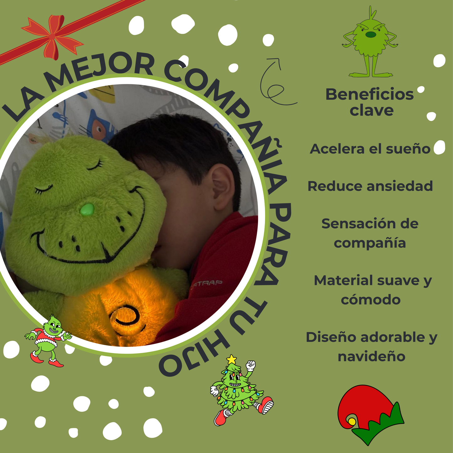 Grinch. Peluche Simula Respiración