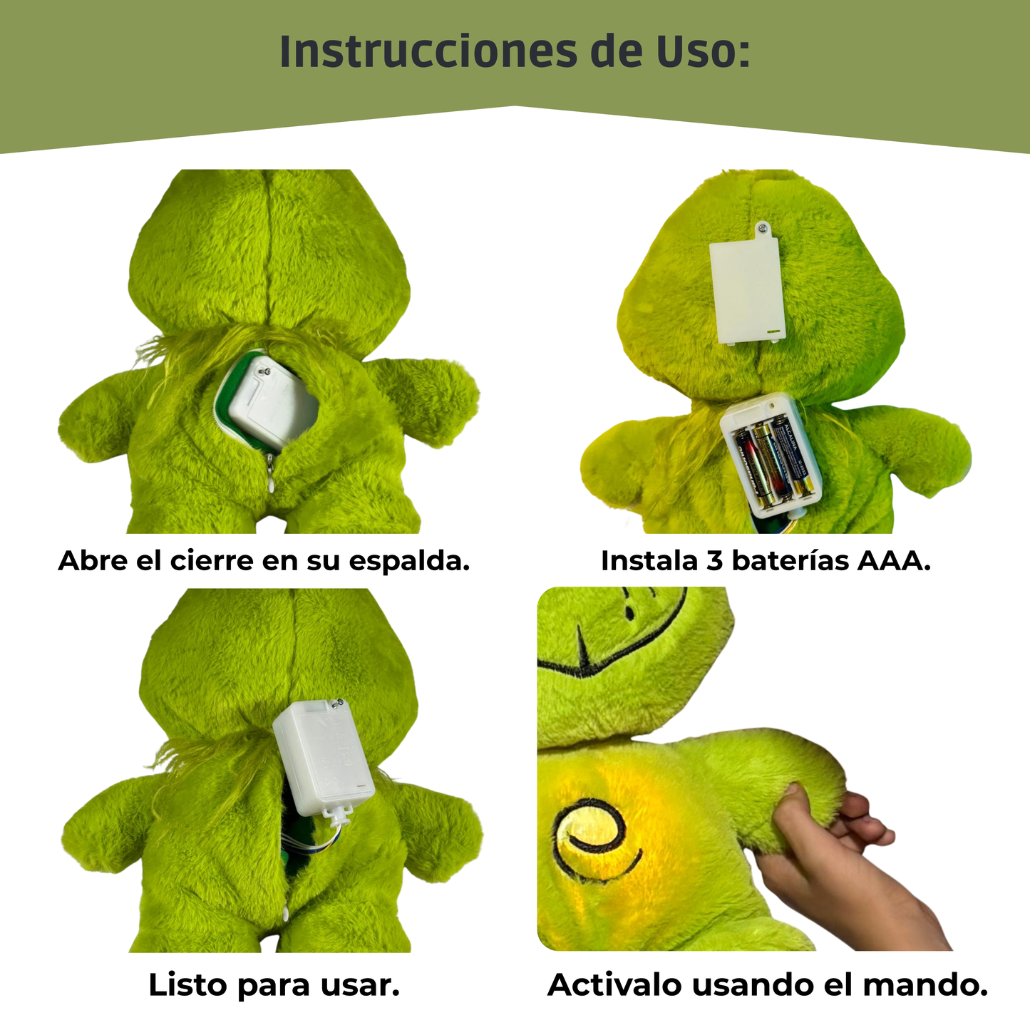 Grinch. Peluche Simula Respiración